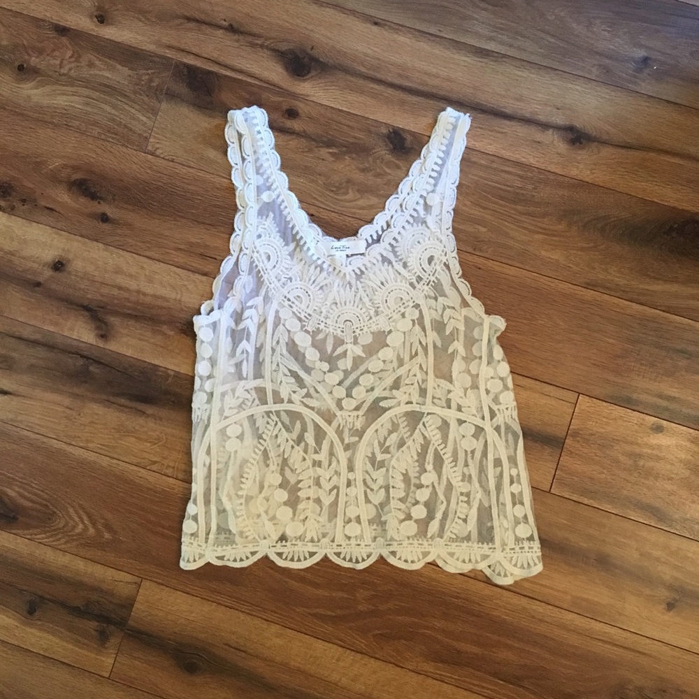 Lace and mesh tank
